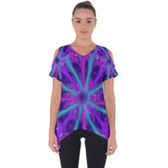 Wallpaper Tie Dye Pattern Cut Out Side Drop Tee by Wegoenart