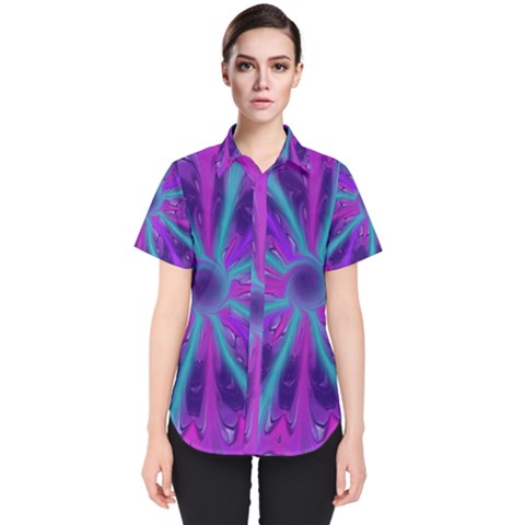 Wallpaper Tie Dye Pattern Women s Short Sleeve Shirt by Wegoenart