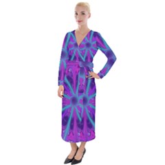 Wallpaper Tie Dye Pattern Velvet Maxi Wrap Dress by Wegoenart