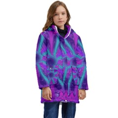 Wallpaper Tie Dye Pattern Kid s Hooded Longline Puffer Jacket by Wegoenart