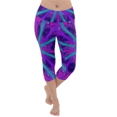 Wallpaper Tie Dye Pattern Lightweight Velour Capri Yoga Leggings by Wegoenart