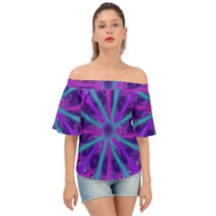 Wallpaper Tie Dye Pattern Off Shoulder Short Sleeve Top by Wegoenart