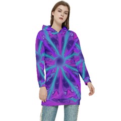 Wallpaper Tie Dye Pattern Women s Long Oversized Pullover Hoodie by Wegoenart