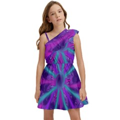 Wallpaper Tie Dye Pattern Kids  One Shoulder Party Dress