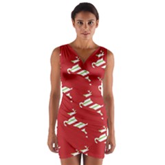 Christmas-merry Christmas Wrap Front Bodycon Dress by nateshop