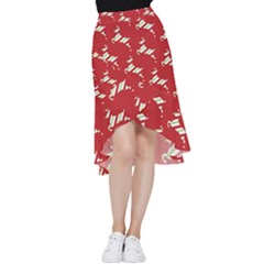 Christmas-merry Christmas Frill Hi Low Chiffon Skirt by nateshop