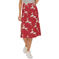 Christmas-merry Christmas Midi Panel Skirt by nateshop