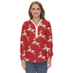 Christmas-merry Christmas Zip Up Long Sleeve Blouse