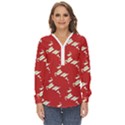 Christmas-merry christmas Zip Up Long Sleeve Blouse View1