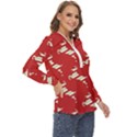 Christmas-merry christmas Zip Up Long Sleeve Blouse View3