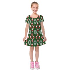 Christmas-09 Kids  Short Sleeve Velvet Dress by nateshop