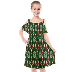 Christmas-09 Kids  Cut Out Shoulders Chiffon Dress by nateshop