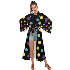 Chakra Yoga Symbol Template Maxi Kimono by Wegoenart