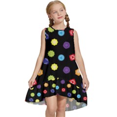 Chakra Yoga Symbol Template Kids  Frill Swing Dress