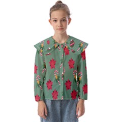 Cute ,merry Christmas Kids  Peter Pan Collar Blouse by nateshop