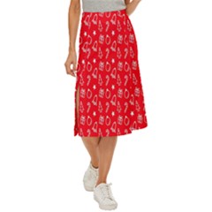 Merry Christmas,cute Midi Panel Skirt by nateshop