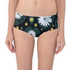 Background Pattern Texture Flower Mid-waist Bikini Bottoms by Wegoenart