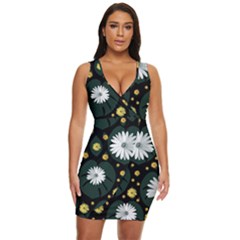 Background Pattern Texture Flower Draped Bodycon Dress by Wegoenart