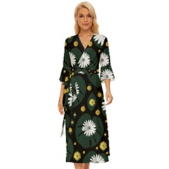 Background Pattern Texture Flower Midsummer Wrap Dress