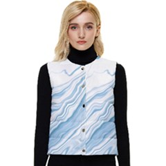 Marble Abstract Art Artistic Backdrop Women s Short Button Up Puffer Vest