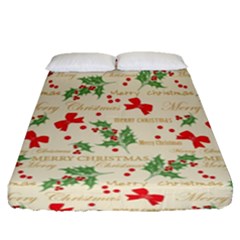 Christmas-paper Fitted Sheet (queen Size) by nateshop