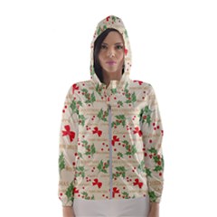 Christmas-paper Women s Hooded Windbreaker