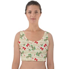 Christmas-paper Velvet Crop Top by nateshop