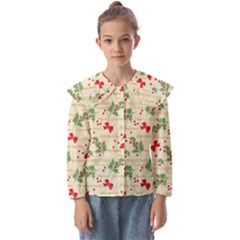 Christmas-paper Kids  Peter Pan Collar Blouse by nateshop