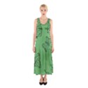 Green Nature Pattern Sleeveless Maxi Dress View1