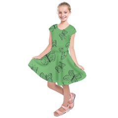 Green Nature Pattern Kids  Short Sleeve Dress by Wegoenart