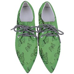 Green Nature Pattern Pointed Oxford Shoes by Wegoenart