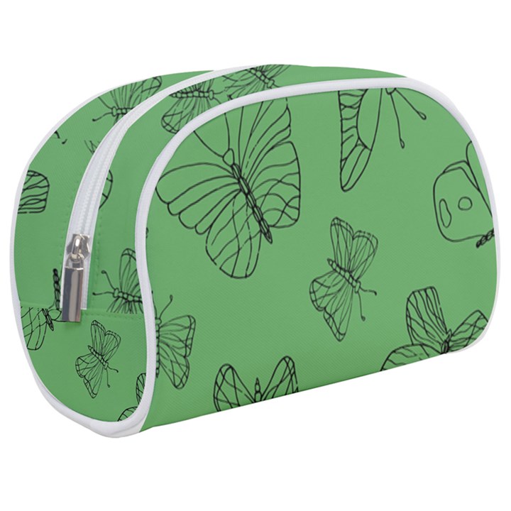 Green Nature Pattern Make Up Case (Medium)