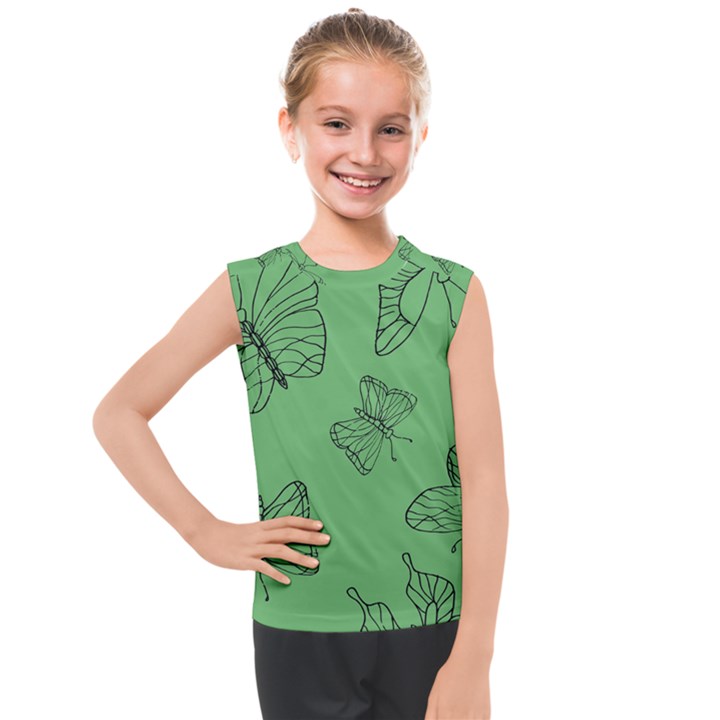 Green Nature Pattern Kids  Mesh Tank Top