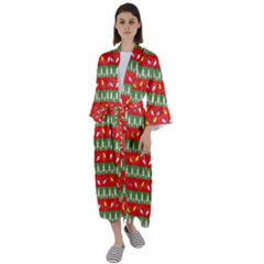 Christmas-papers Maxi Satin Kimono