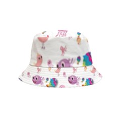 Fish Squid Bird Jellyfish Chicken Inside Out Bucket Hat (kids) by Wegoenart