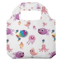 Fish Squid Bird Jellyfish Chicken Premium Foldable Grocery Recycle Bag by Wegoenart