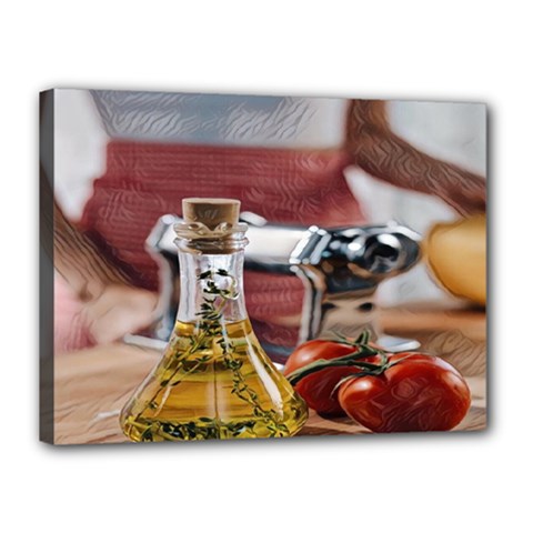 Healthy Ingredients - Olive Oil And Tomatoes Canvas 16  X 12  (stretched) by ConteMonfrey