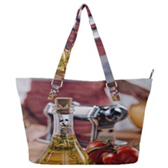 Healthy Ingredients - Olive Oil And Tomatoes Full Print Shoulder Bag by ConteMonfrey