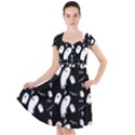 Ghost Background Halloween Cap Sleeve Midi Dress View1