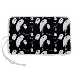 Ghost Background Halloween Pen Storage Case (l) by Wegoenart