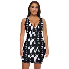 Ghost Background Halloween Draped Bodycon Dress by Wegoenart