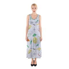 Tea Drinking Welding Tea Bag Sleeveless Maxi Dress