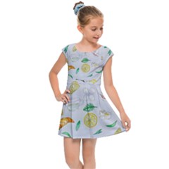 Tea Drinking Welding Tea Bag Kids  Cap Sleeve Dress