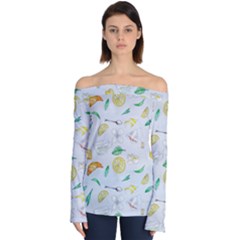 Tea Drinking Welding Tea Bag Off Shoulder Long Sleeve Top