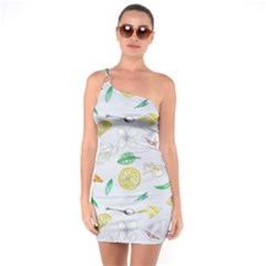 Tea Drinking Welding Tea Bag One Soulder Bodycon Dress