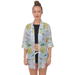 Tea Drinking Welding Tea Bag Open Front Chiffon Kimono