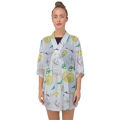 Tea Drinking Welding Tea Bag Half Sleeve Chiffon Kimono