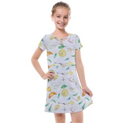 Tea Drinking Welding Tea Bag Kids  Cross Web Dress