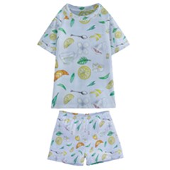 Tea Drinking Welding Tea Bag Kids  Swim Tee and Shorts Set