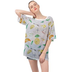 Tea Drinking Welding Tea Bag Oversized Chiffon Top